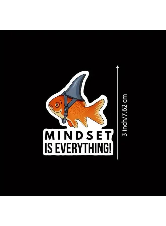 Mindset Is Everything Shark Vinyl Sticker 3pcs Glossy Reusable Decal For Laptops Water Bottles - Image 2